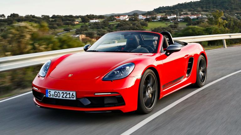 2022 Porsche Boxster T in red.